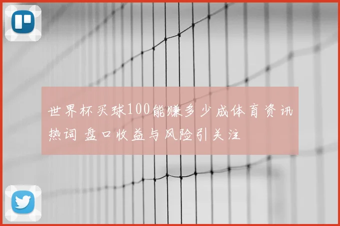 世界杯买球100能赚多少成体育资讯热词 盘口收益与风险引关注