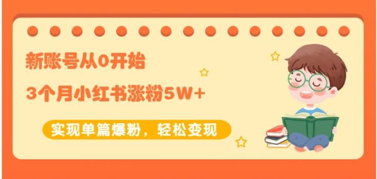 新账号从0开始3个月小红书涨粉5W 实现单篇爆粉，轻松变现（干货）-知墨网