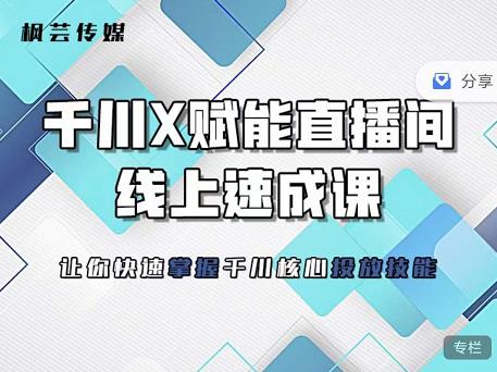 枫芸传媒-线上千川提升课，提升千川认知，提升千川投放效果-知墨网