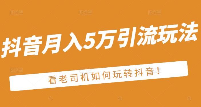 老古董·抖音月入5万引流玩法，看看老司机如何玩转抖音(附赠：抖音另类引流思路)-知墨网