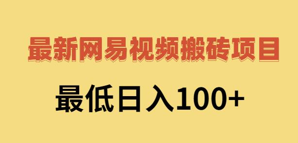 2022网易视频搬砖赚钱，日收益120（视频教程 文档）-知墨网