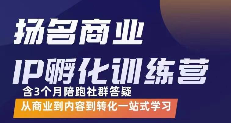 杨名商业IP孵化训练营，从商业到内容到转化一站式学 价值5980元-知墨网