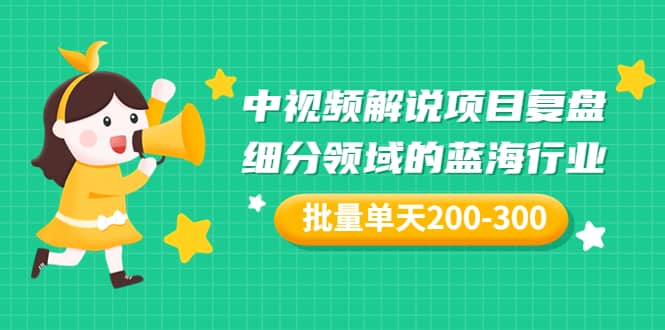 某付费文章：中视频解说项目复盘：细分领域的蓝海行业 批量单天200-300收益-知墨网