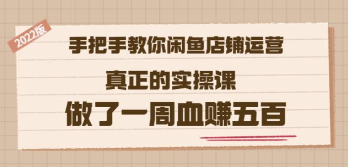 2022版《手把手教你闲鱼店铺运营》真正的实操课做了一周血赚五百(16节课)-知墨网