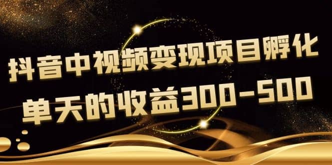 黄岛主《抖音中视频变现项目孵化》单天的收益300-500 操作简单粗暴-知墨网