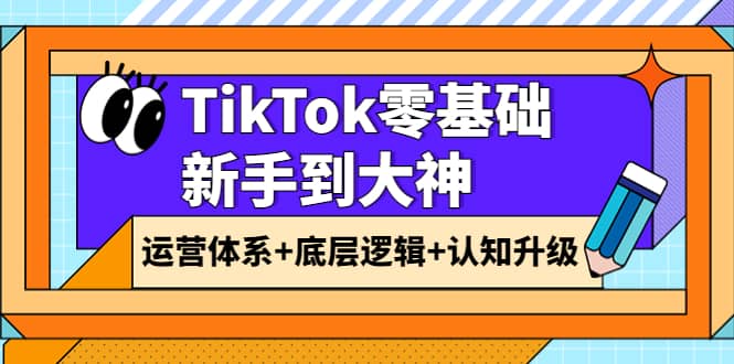 TikTok零基础新手到大神：运营体系 底层逻辑 认知升级（9节系列课）-知墨网