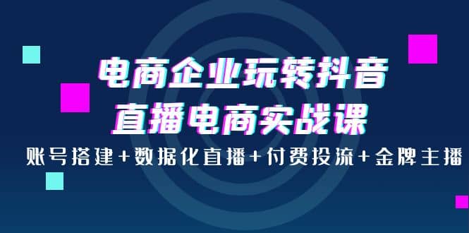 电商企业玩转抖音直播电商实战课：账号搭建 数据化直播 付费投流 金牌主播-知墨网