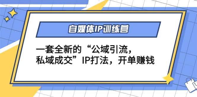 自媒体IP训练营(12+13期)一套全新的“公域引流，私域成交”IP打法-知墨网