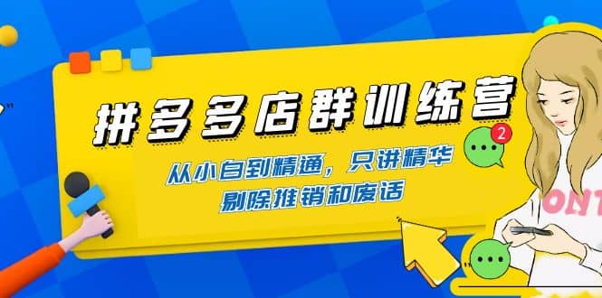 拼多多店群训练营：从小白到精通，只讲精华，剔除推销和废话-知墨网