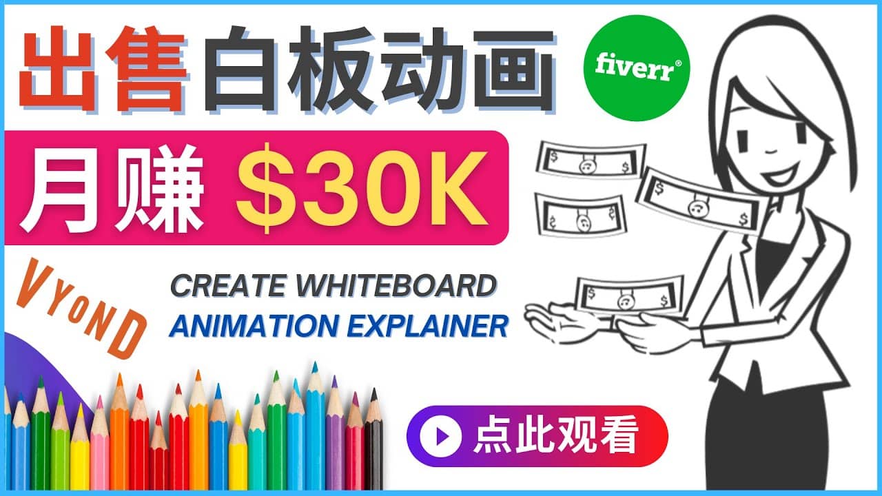 如何用最简单制作白板动画（WhiteBoard Animation）月赚3万美元-知墨网