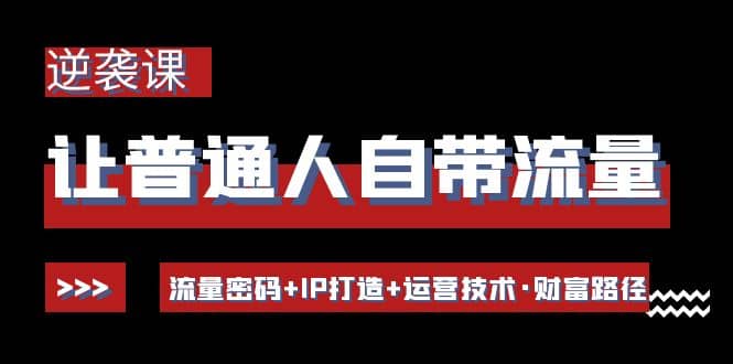 让普通人自带流量的逆袭课：流量密码+IP打造+运营技术·财富路径-知墨网