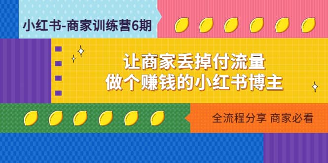 小红书-商家训练营12期：让商家丢掉付流量-知墨网