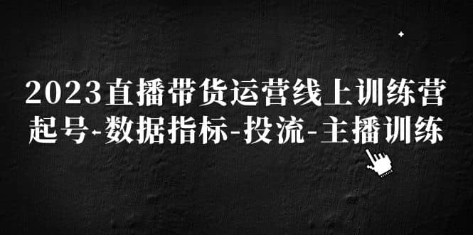 2023直播带货运营线上训练营，起号-数据指标-投流-主播训练-知墨网