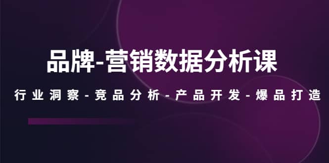 品牌-营销数据分析课，行业洞察-竞品分析-产品开发-爆品打造-知墨网