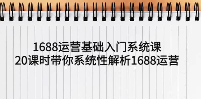 1688运营基础入门系统课，20课时带你系统性解析1688运营-知墨网