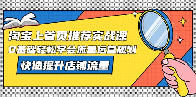 淘宝上首页/推荐实战课：0基础轻松学会流量运营规划，快速提升店铺流量-知墨网