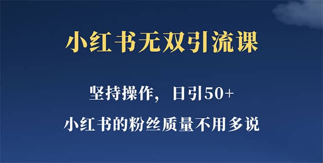 小红书无双课一天引50 女粉，不用做视频发视频，小白也很容易上手拿到结果-知墨网