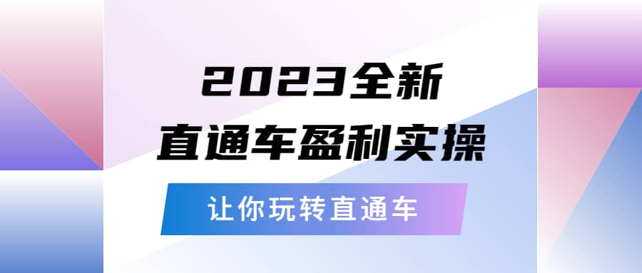 2023全新直通车·盈利实操：从底层，策略到搭建，让你玩转直通车-知墨网