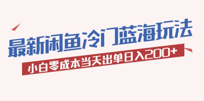 2023最新闲鱼冷门蓝海玩法，小白零成本当天出单日入200-知墨网