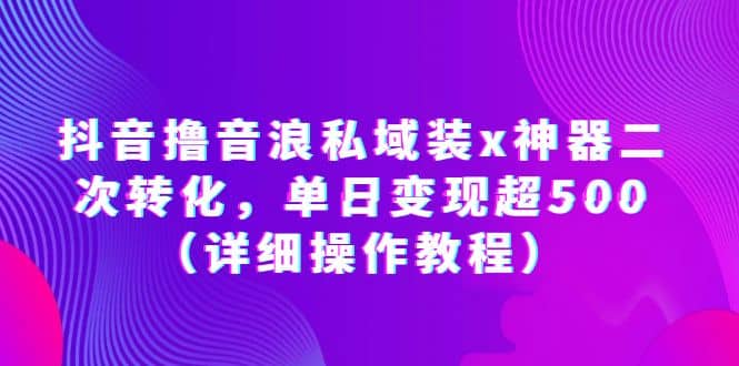 抖音撸音浪私域装x神器二次转化，单日变现超500（详细操作教程）-知墨网