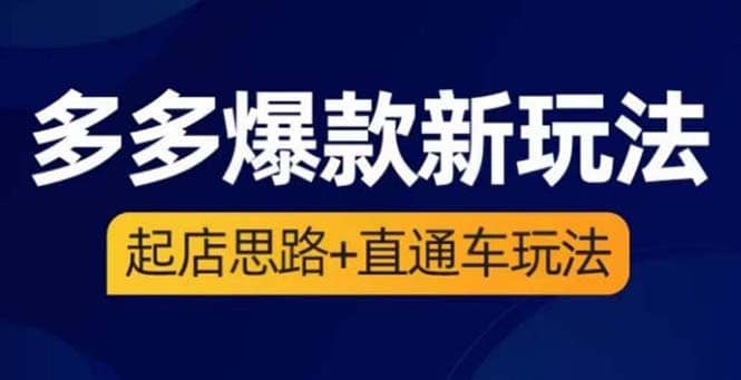 2023拼多多爆款·新玩法：起店思路+直通车玩法（3节精华课）-知墨网