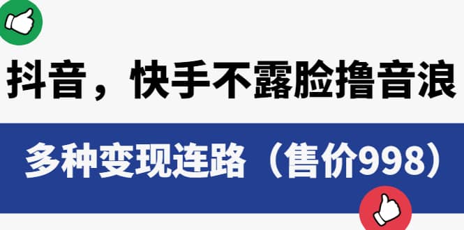 抖音，快手不露脸撸音浪项目，多种变现连路（售价998）-知墨网