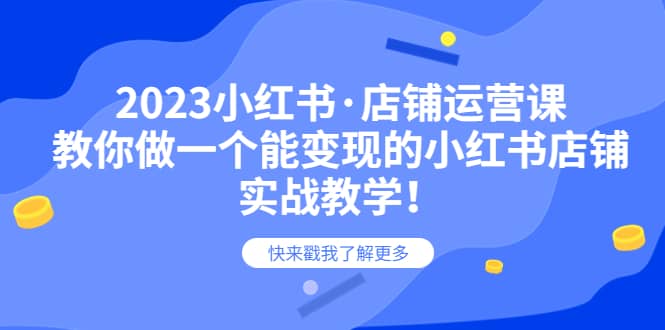 2023小红书·店铺运营课，教你做一个能变现的小红书店铺，20节-实战教学-知墨网