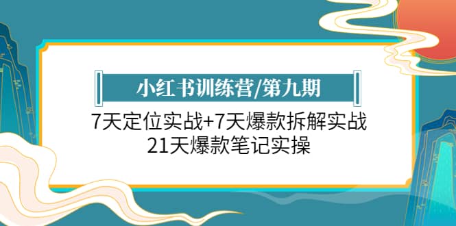 小红书训练营/第九期：7天定位实战 7天爆款拆解实战，21天爆款笔记实操-知墨网