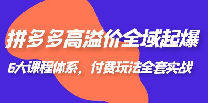 拼多多-高溢价 全域 起爆，6大课程体系，付费玩法全套实战-知墨网