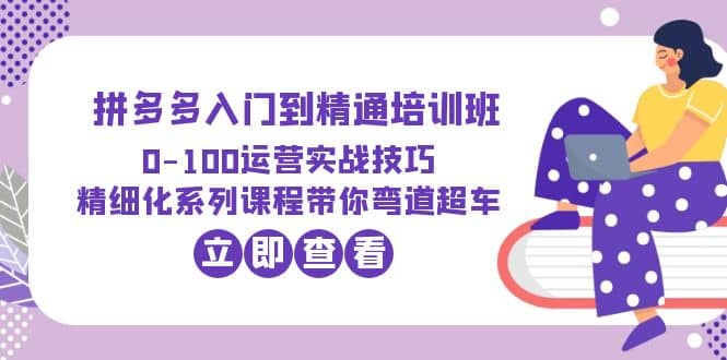 2023拼多多入门到精通培训班：0-100运营实战技巧 精细化系列课带你弯道超车-知墨网