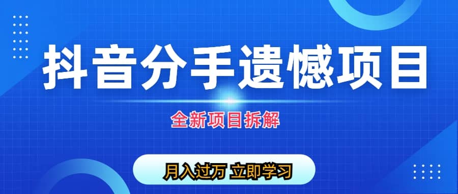 自媒体抖音分手遗憾项目私域项目拆解-知墨网