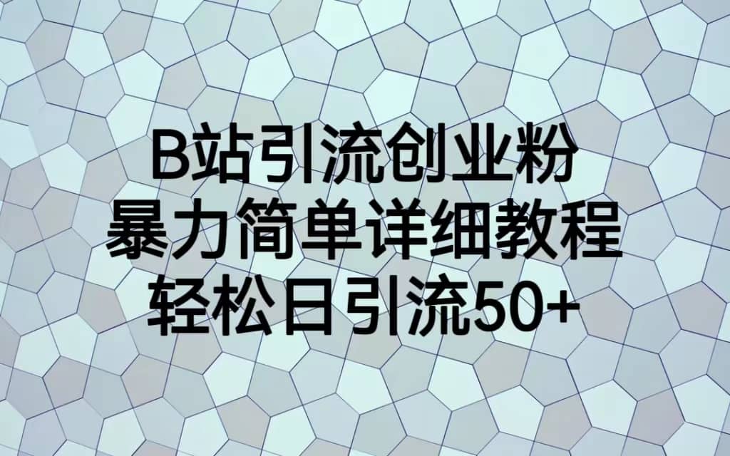 B站引流创业粉，暴力简单详细教程，轻松日引流50+-知墨网