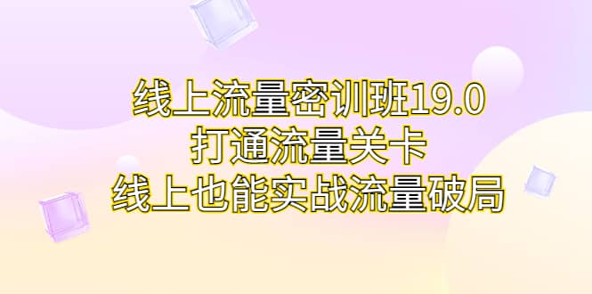 线上流量密训班19.0，打通流量关卡，线上也能实战流量破局-知墨网