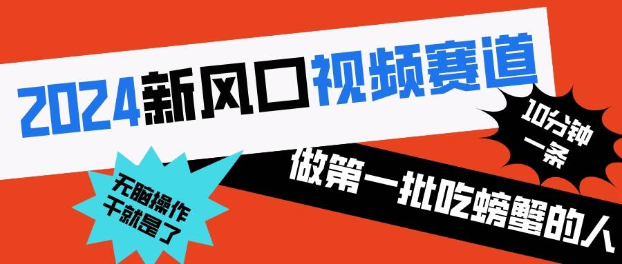 2024新风口视频赛道 做第一批吃螃蟹的人 10分钟一条原创视频 小白无脑操作-知墨网