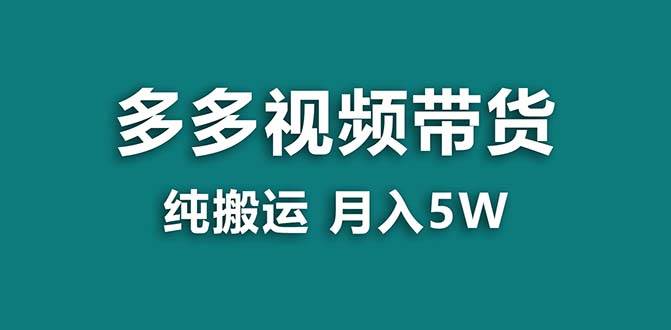 【蓝海项目】拼多多视频带货 纯搬运一个月搞了5w佣金，小白也能操作 送工具-知墨网