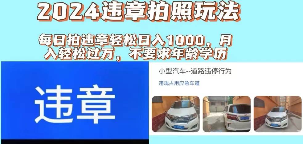 2024违章拍照新玩法，推广躺赚+拍照赚钱双模式，日入1000+-知墨网