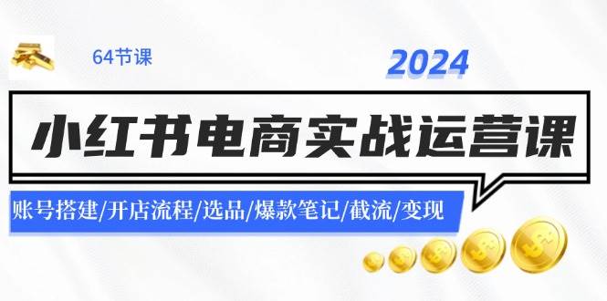 2024小红书电商实战运营课：账号搭建/开店流程/选品/爆款笔记/截流/变现-知墨网