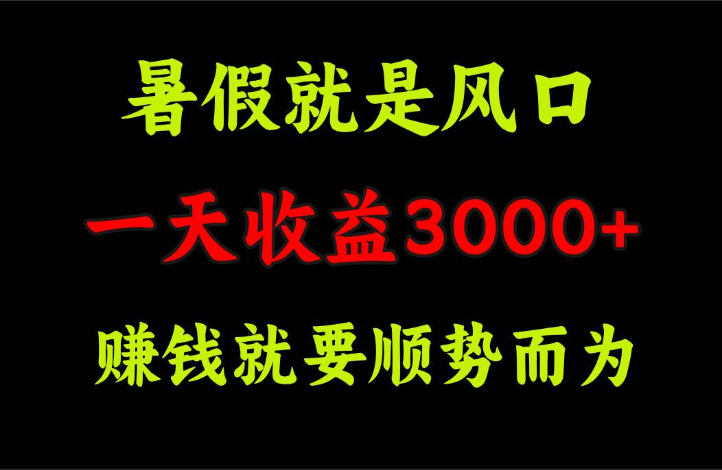 一天收益3000+ 赚钱就是顺势而为，暑假就是风口-知墨网