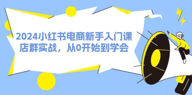 2024小红书电商新手入门课，店群实战，从0开始到学会（31节）-知墨网