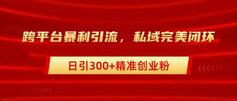 跨平台暴力引流，私域完美闭环，日引300+精准创业粉-知墨网