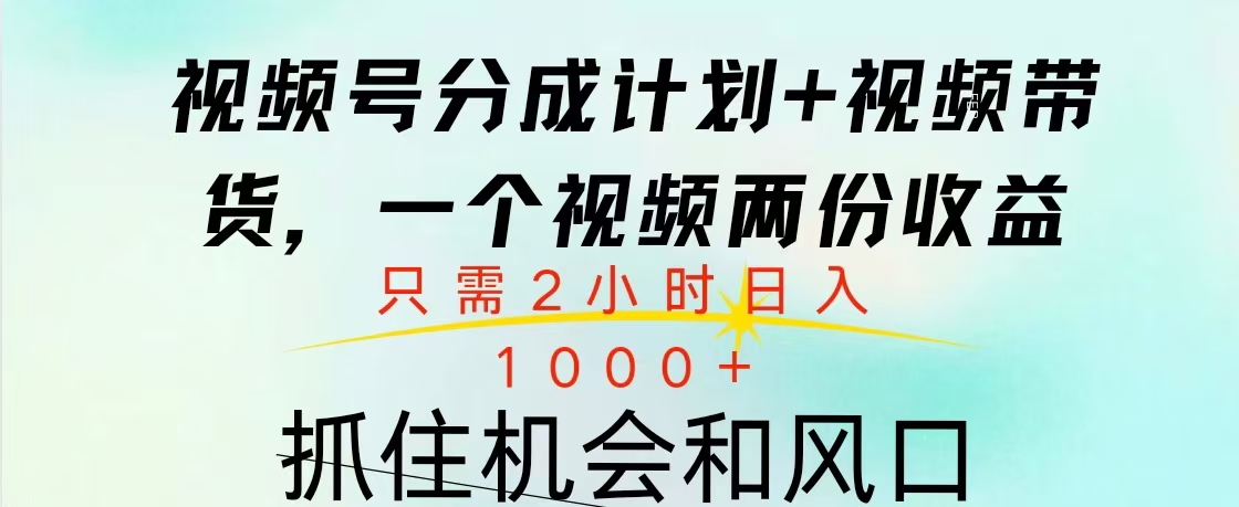 视频号橱窗带货， 10分钟一个视频， 2份收益，日入1000+-知墨网