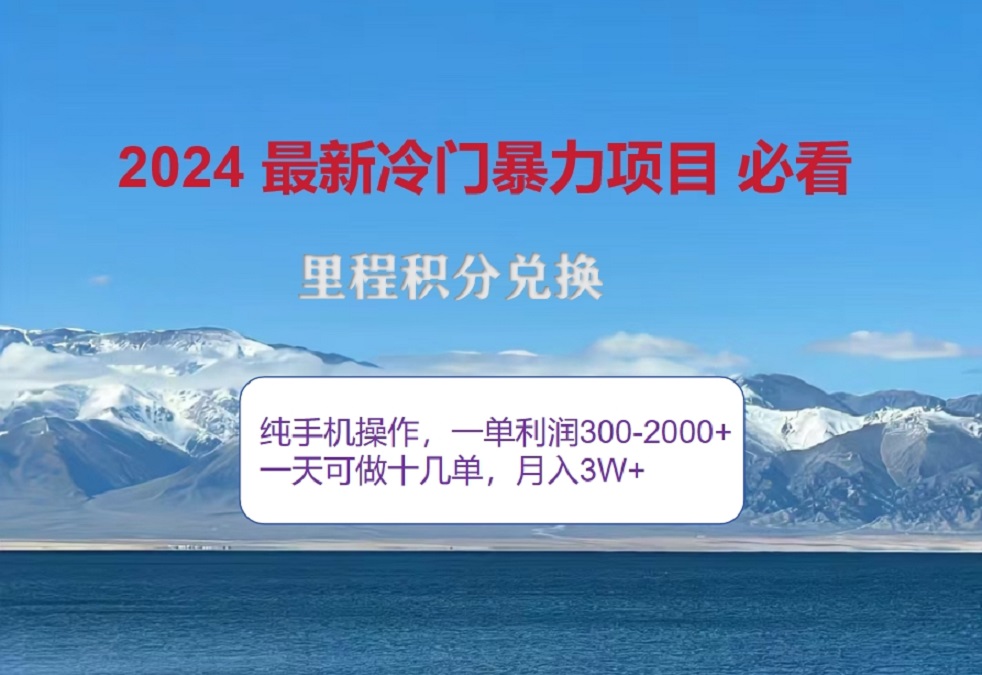 2024惊爆冷门暴利！出行高峰来袭，里程积分，高爆发期，一单300+—2000+，月入过万不是梦！-知墨网