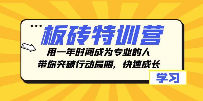 板砖特训营，用一年时间成为专业的人，带你突破行动局限，快速成长-知墨网