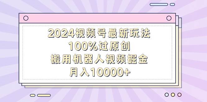 2024视频号最新玩法，100%过原创，搬用机器人视频掘金，月入10000+-知墨网