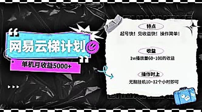 2024网易云云梯计划 单机日300+ 无脑月入5000+-知墨网