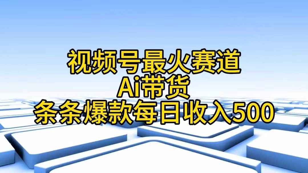 视频号最火赛道——Ai带货条条爆款每日收入500-知墨网